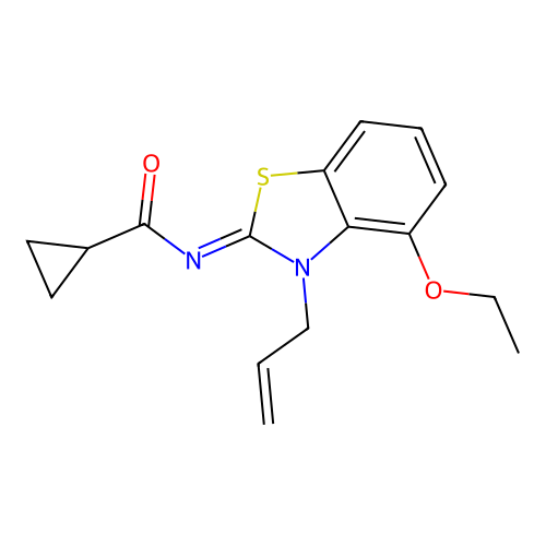 (Z)-N-(3-allyl-4-ethoxybenzo[d]thiazol-2(3H)-ylidene)cyclopropanecarboxamide structure