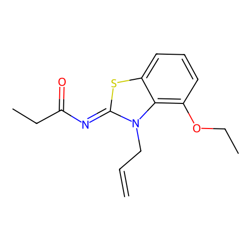 (Z)-N-(3-allyl-4-ethoxybenzo[d]thiazol-2(3H)-ylidene)propionamide structure
