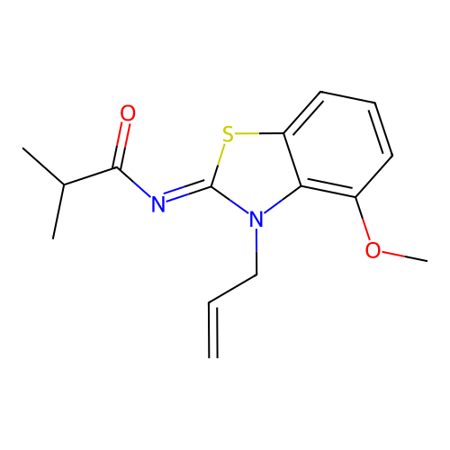 (Z)-N-(3-allyl-4-methoxybenzo[d]thiazol-2(3H)-ylidene)isobutyramide structure