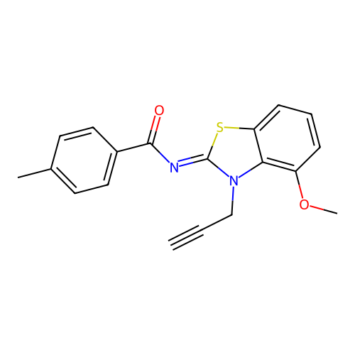 N-(4-methoxy-3-prop-2-ynyl-1,3-benzothiazol-2-ylidene)-4-methylbenzamide structure