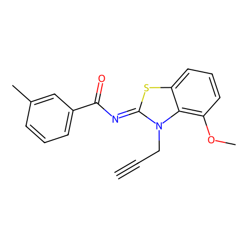 N-(4-methoxy-3-prop-2-ynyl-1,3-benzothiazol-2-ylidene)-3-methylbenzamide structure