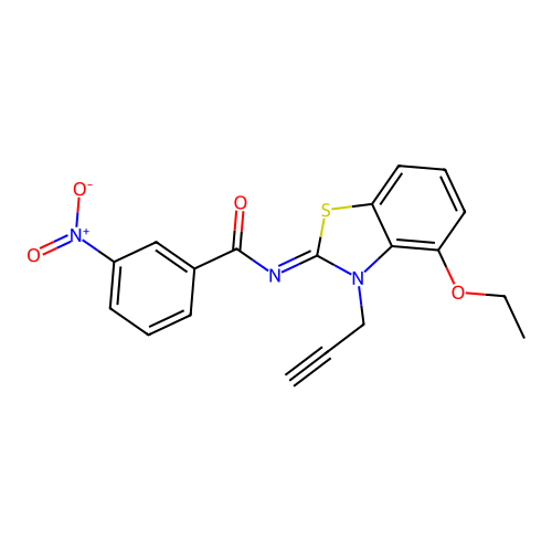 N-(4-ethoxy-3-prop-2-ynyl-1,3-benzothiazol-2-ylidene)-3-nitrobenzamide structure