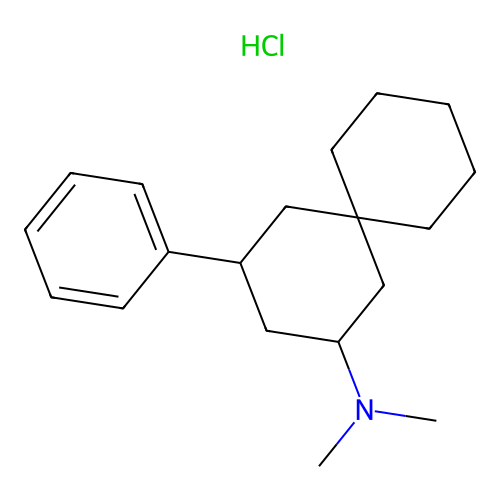 Spiro(5.5)undecan-2-amine, N,N-dimethyl-4-phenyl-, hydrochloride structure
