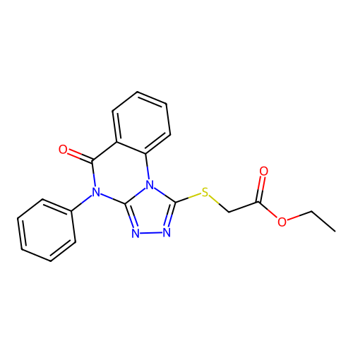 ethyl 2-((5-oxo-4-phenyl-4,5-dihydro-[1,2,4]triazolo[4,3-a]quinazolin-1-yl)thio)acetate structure
