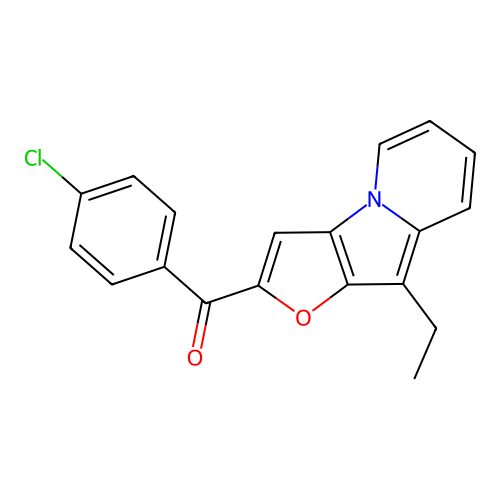 (4-Chlorophenyl)(9-ethylfuro[2,3-b]indolizin-2-yl)methanone structure