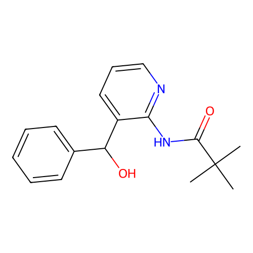 2-Pivaloylamino-3-(alpha-hydroxybenzyl)pyridine structure