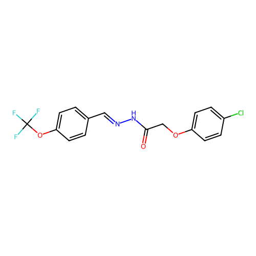 2-(4-chlorophenoxy)-N-[[4-(trifluoromethoxy)phenyl]methylideneamino]acetamide structure