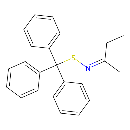 N-tritylsulfanylbutan-2-imine structure