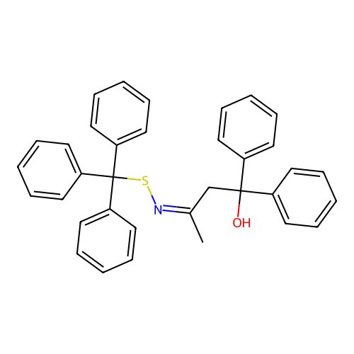 1,1-Diphenyl-3-tritylsulfanyliminobutan-1-ol structure