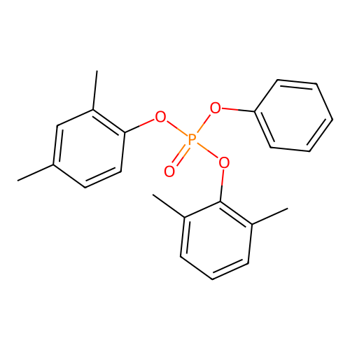 Phosphoric acid, 2,4-dimethylphenyl 2,6-dimethylphenyl phenyl ester structure