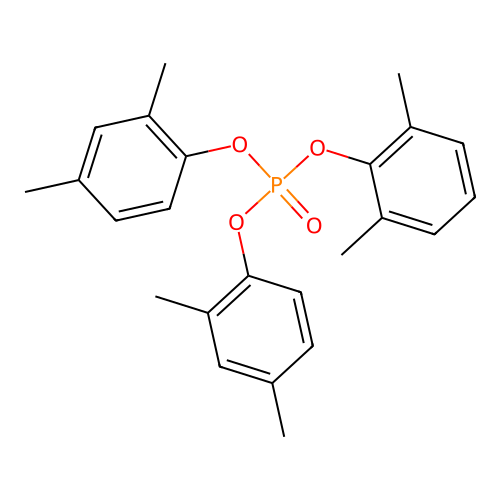 Phosphoric acid, bis(2,4-dimethylphenyl) 2,6-dimethylphenyl ester structure