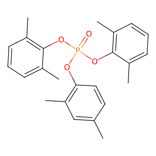 Phosphoric acid, 2,4-dimethylphenyl bis(2,6-dimethylphenyl) ester structure