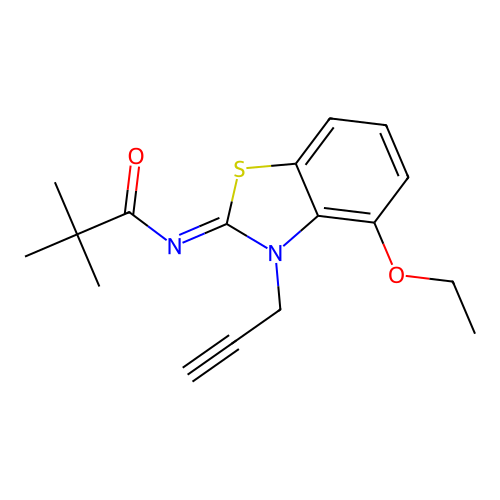 (Z)-N-(4-ethoxy-3-(prop-2-yn-1-yl)benzo[d]thiazol-2(3H)-ylidene)pivalamide structure