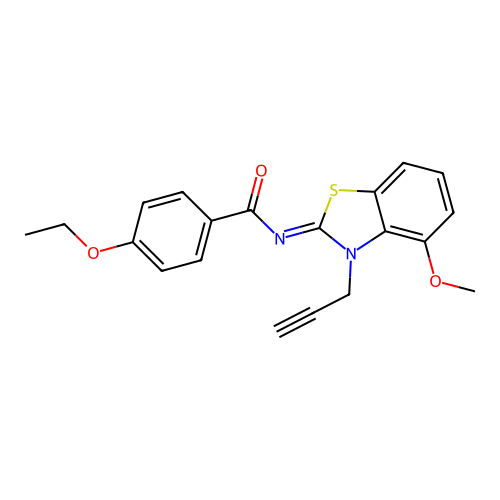 4-ethoxy-N-(4-methoxy-3-prop-2-ynyl-1,3-benzothiazol-2-ylidene)benzamide structure