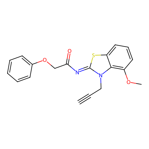 N-(4-methoxy-3-prop-2-ynyl-1,3-benzothiazol-2-ylidene)-2-phenoxyacetamide structure