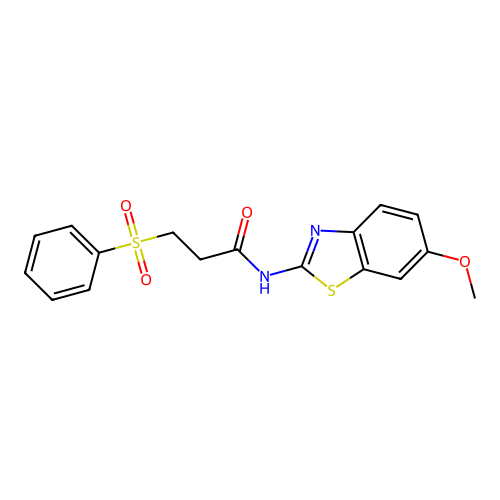 3-(benzenesulfonyl)-N-(6-methoxy-1,3-benzothiazol-2-yl)propanamide structure