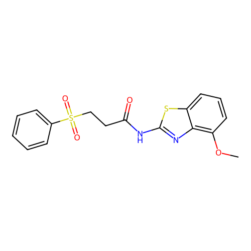 3-(benzenesulfonyl)-N-(4-methoxy-1,3-benzothiazol-2-yl)propanamide structure