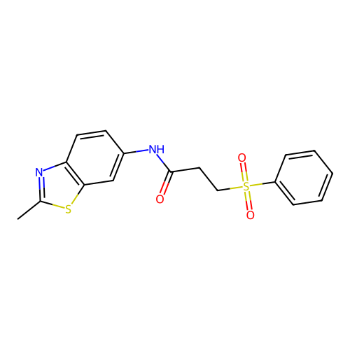 3-(benzenesulfonyl)-N-(2-methyl-1,3-benzothiazol-6-yl)propanamide structure