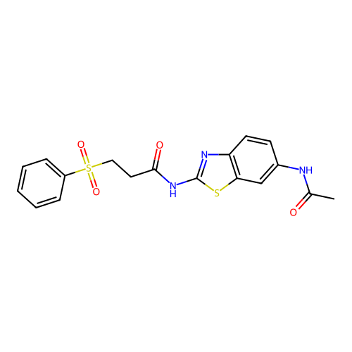 N-(6-acetamidobenzo[d]thiazol-2-yl)-3-(phenylsulfonyl)propanamide structure