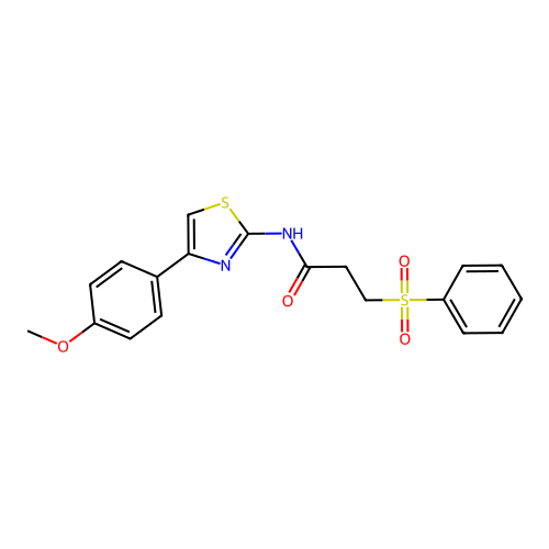 3-(benzenesulfonyl)-N-[4-(4-methoxyphenyl)-1,3-thiazol-2-yl]propanamide structure