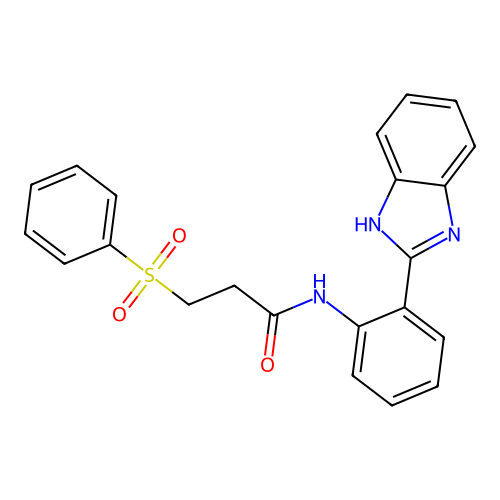 3-(benzenesulfonyl)-N-[2-(1H-benzimidazol-2-yl)phenyl]propanamide structure