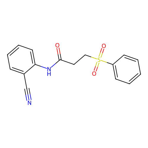 3-(benzenesulfonyl)-N-(2-cyanophenyl)propanamide structure