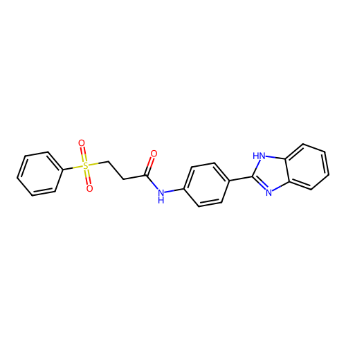 3-(benzenesulfonyl)-N-[4-(1H-benzimidazol-2-yl)phenyl]propanamide structure