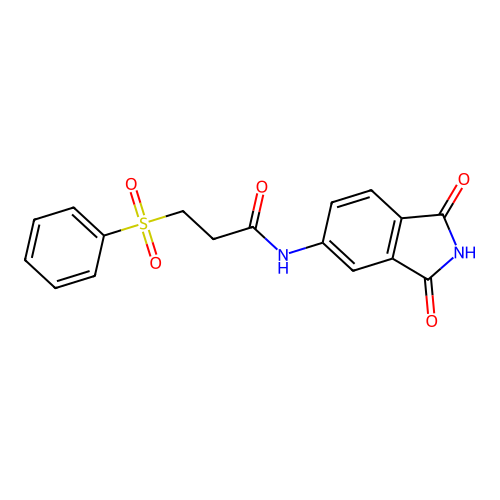 3-(benzenesulfonyl)-N-(1,3-dioxoisoindol-5-yl)propanamide structure