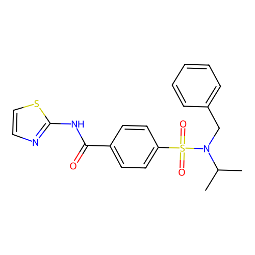 4-[benzyl(propan-2-yl)sulfamoyl]-N-(1,3-thiazol-2-yl)benzamide structure