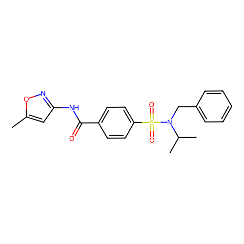 4-[benzyl(propan-2-yl)sulfamoyl]-N-(5-methyl-1,2-oxazol-3-yl)benzamide structure