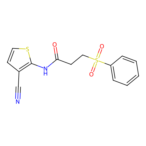 3-(benzenesulfonyl)-N-(3-cyanothiophen-2-yl)propanamide structure