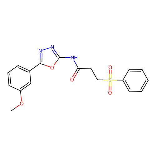 N-(5-(3-methoxyphenyl)-1,3,4-oxadiazol-2-yl)-3-(phenylsulfonyl)propanamide structure