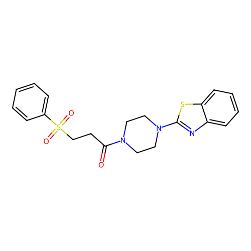3-(Benzenesulfonyl)-1-[4-(1,3-benzothiazol-2-yl)piperazin-1-yl]propan-1-one structure