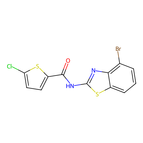 N-(4-bromo-1,3-benzothiazol-2-yl)-5-chlorothiophene-2-carboxamide structure
