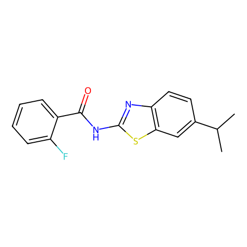 2-fluoro-N-(6-isopropylbenzo[d]thiazol-2-yl)benzamide structure