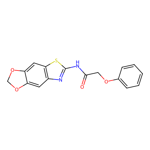 N-([1,3]dioxolo[4,5-f][1,3]benzothiazol-6-yl)-2-phenoxyacetamide structure