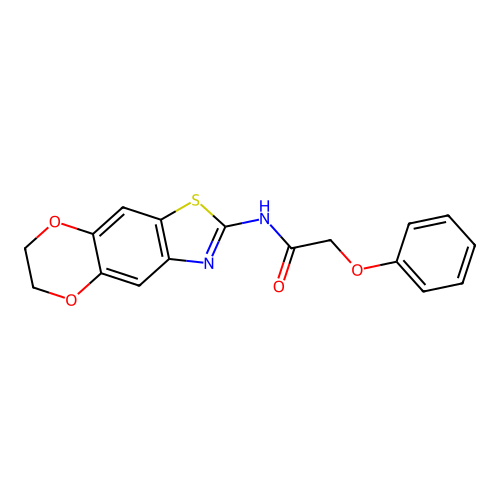 N-(6,7-dihydro-[1,4]dioxino[2,3-f][1,3]benzothiazol-2-yl)-2-phenoxyacetamide structure