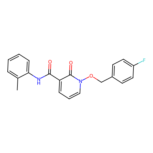 1-[(4-fluorophenyl)methoxy]-N-(2-methylphenyl)-2-oxopyridine-3-carboxamide structure
