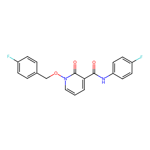 N-(4-fluorophenyl)-1-[(4-fluorophenyl)methoxy]-2-oxopyridine-3-carboxamide structure