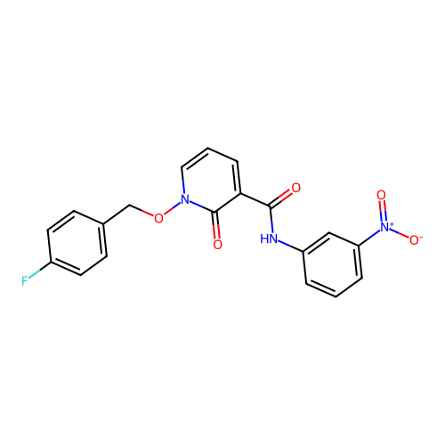 1-[(4-fluorophenyl)methoxy]-N-(3-nitrophenyl)-2-oxopyridine-3-carboxamide structure