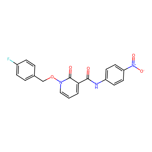 1-[(4-fluorophenyl)methoxy]-N-(4-nitrophenyl)-2-oxopyridine-3-carboxamide structure