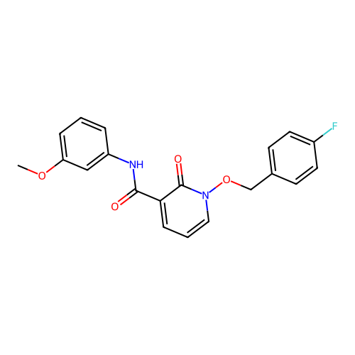 1-[(4-fluorophenyl)methoxy]-N-(3-methoxyphenyl)-2-oxopyridine-3-carboxamide structure