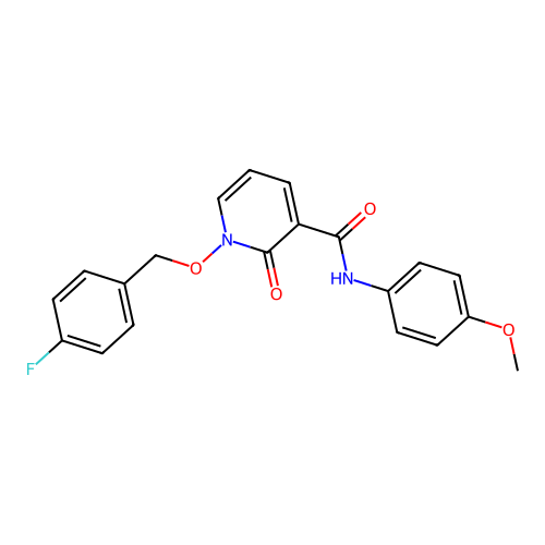 1-[(4-fluorophenyl)methoxy]-N-(4-methoxyphenyl)-2-oxopyridine-3-carboxamide structure