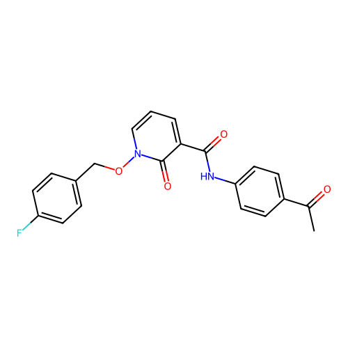 N-(4-acetylphenyl)-1-[(4-fluorophenyl)methoxy]-2-oxopyridine-3-carboxamide structure