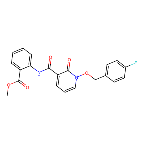 Methyl 2-[[1-[(4-fluorophenyl)methoxy]-2-oxopyridine-3-carbonyl]amino]benzoate structure