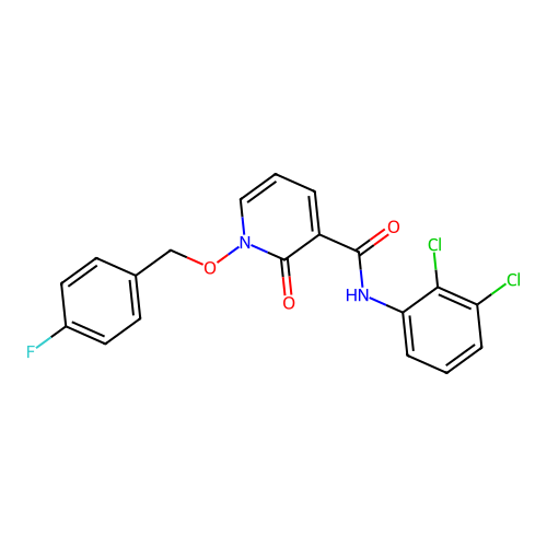 N-(2,3-dichlorophenyl)-1-[(4-fluorophenyl)methoxy]-2-oxopyridine-3-carboxamide structure