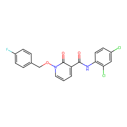 N-(2,4-dichlorophenyl)-1-[(4-fluorophenyl)methoxy]-2-oxopyridine-3-carboxamide structure