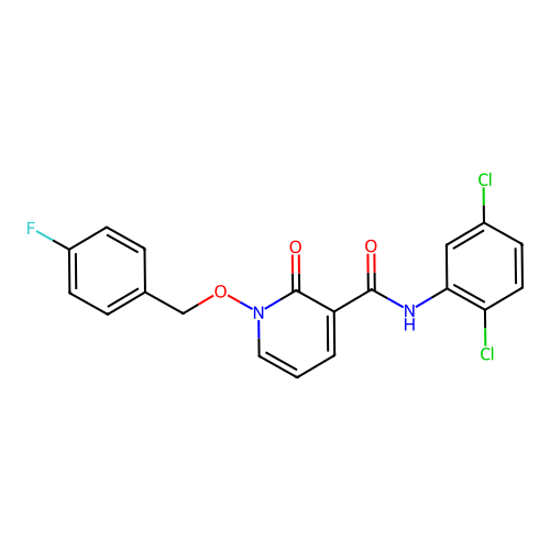 N-(2,5-dichlorophenyl)-1-[(4-fluorophenyl)methoxy]-2-oxopyridine-3-carboxamide structure