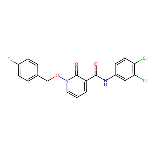 N-(3,4-dichlorophenyl)-1-[(4-fluorophenyl)methoxy]-2-oxopyridine-3-carboxamide structure