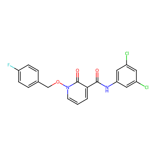 N-(3,5-dichlorophenyl)-1-[(4-fluorophenyl)methoxy]-2-oxopyridine-3-carboxamide structure